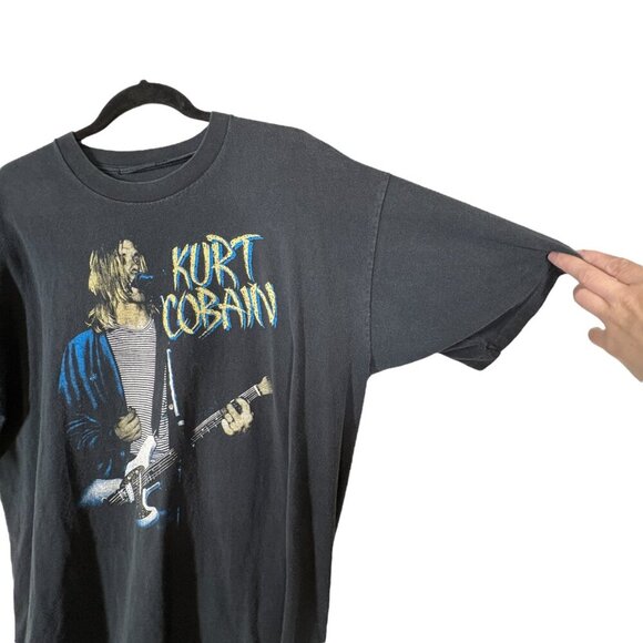 Vintage Kurt Cobain Black Suicide Note Tee Shirt Men's Size XL Nirvana Grunge - Picture 4 of 14